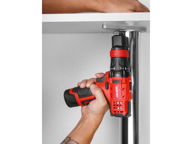 Аккум. дрель-шуруповерт WORTEX BD 1215 LiSET в чем. + 2 насадки, 12 В, 30 Н*м, 2х1.5 А*ч, БЗП 10 мм (Быстросъемный патрон, шурупы до 6 мм) (1326469)