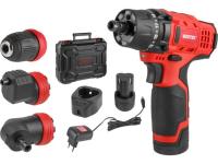 Аккум. дрель-шуруповерт WORTEX BD 1215 LiSET в чем. + 2 насадки, 12 В, 30 Н*м, 2х1.5 А*ч, БЗП 10 мм (Быстросъемный патрон, шурупы до 6 мм) (1326469)