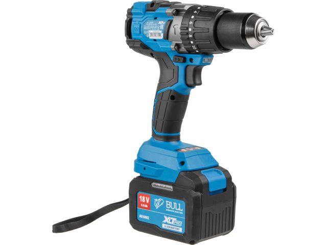 Аккум. дрель-шуруповерт BULL SR 1805 в чем. XLTpro, 2х6 А*ч, БЕСЩЕТ., 18 В, 120 Н*м, БЗП(мет.) 13 мм (Доп. функции: Ударное сверление, 