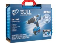 Аккум. дрель-шуруповерт BULL SR 1805 в чем. XLTpro, 2х6 А*ч, БЕСЩЕТ., 18 В, 120 Н*м, БЗП(мет.) 13 мм (Доп. функции: Ударное сверление, 