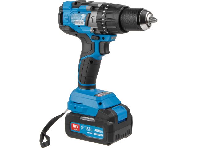 Аккум. дрель-шуруповерт BULL SR 1805 в чем. XLTpro, 2х4 А*ч, БЕСЩЕТ., 18 В, 120 Н*м, БЗП(мет.) 13 мм (Доп. функции: Ударное сверление, 