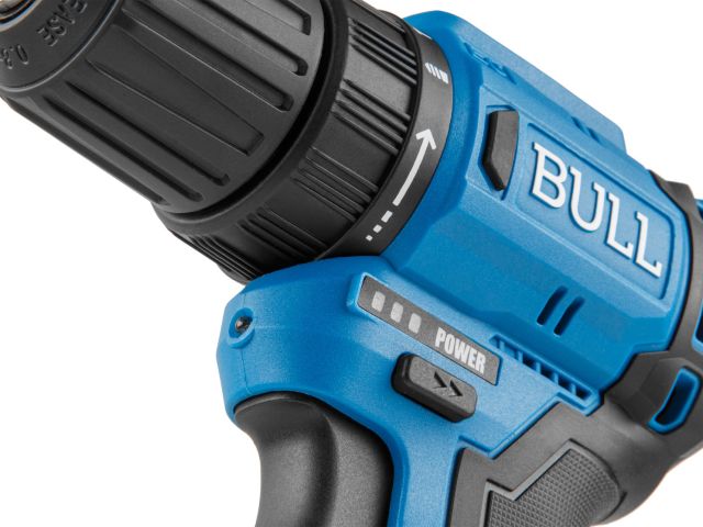 Аккум. дрель-шуруповерт BULL SR 1203 в чем. БЕСЩЕТ., 12 В, 37 Н*м, 2*2 А*ч акб, БЗП 10 мм (шурупы до 8 мм) (1329601)
