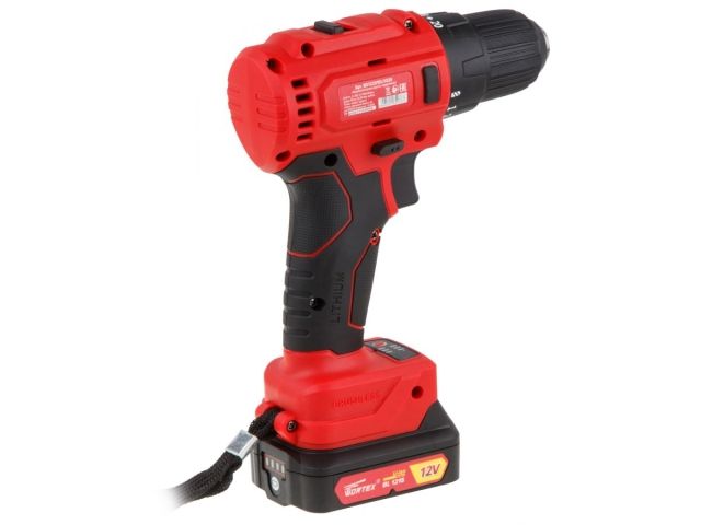 Аккум. дрель-шуруповерт WORTEX BD 1220-1 DLi в чем. БЕСЩЕТ, 12 В, 40 Н*м, 2х1.5 А*ч, БЗП 10 мм (шур. до 6 мм, НЕ подходит к линейке ALL1) (BD12201DLi1029)