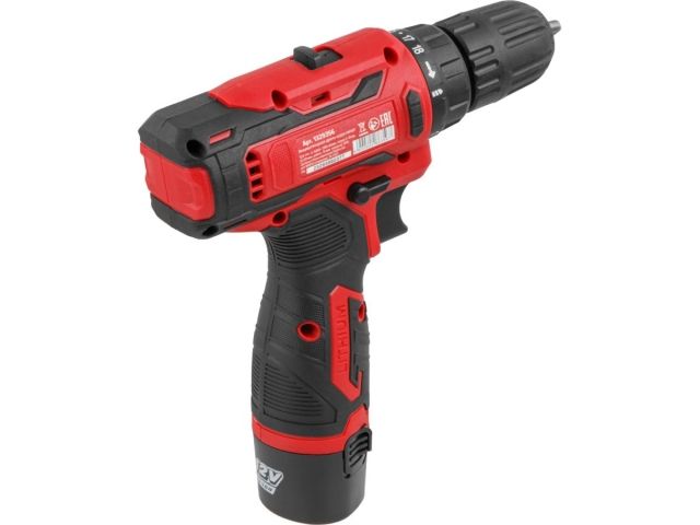 Аккум. дрель-шуруповерт WORTEX BD 1220 Li в чем. 12 В, 30 Н*м, 2х1.5 А*ч, БЗП 10 мм (шурупы до 6 мм) (1329356)