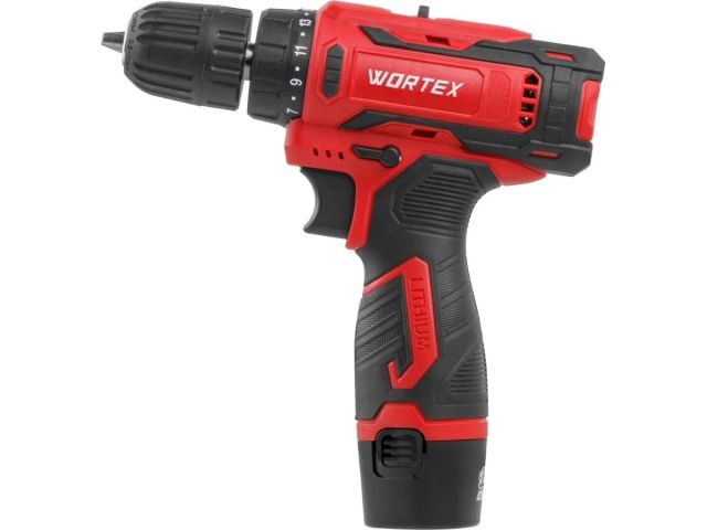 Аккум. дрель-шуруповерт WORTEX BD 1220 Li в чем. 12 В, 30 Н*м, 2х1.5 А*ч, БЗП 10 мм (шурупы до 6 мм) (1329356)