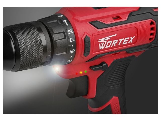 Аккум. дрель-шуруповерт WORTEX BD 1820-1 Li в чем. ALL1 XLT 18 В, 30 Н*м, 2х2 А*ч, БЗП(мет.) 13 мм (шурупы до 8 мм) (0329209)