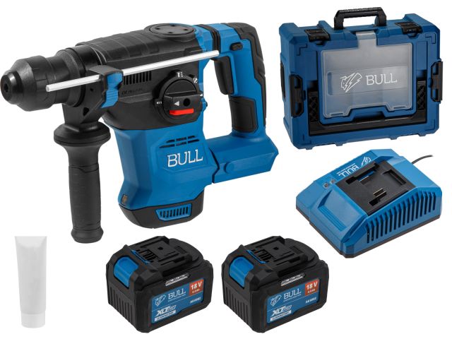 Аккум. перфоратор BULL CBH 1826 Xcase, XLTpro, БЕСЩЕТ., 18 В, 2.6 Дж, 26 мм, 2x6 А*ч, з/у (3 режима + Vario-lock, 3,2 кг) (1333736) Аккум. перфоратор BULL CBH 1826 Xcase, XLTpro, БЕСЩЕТ., 18 В, 2.6 Дж, 26 мм, 2x6 А*ч, з/у (3 режима + Vario-lock, 3,2 кг) (1333736)