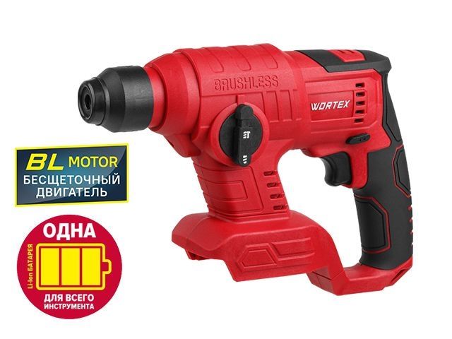 Аккум. перфоратор WORTEX CRH 1810 в кор. ALL1 XLT SOLO БЕСЩЕТ., 18 В, 1.2 Дж, 20 мм (18.0 В, БЕСЩЕТОЧНЫЙ, БЕЗ АКБ и З/У, 1.2 Дж, вес 1,14 кг) (0329266)