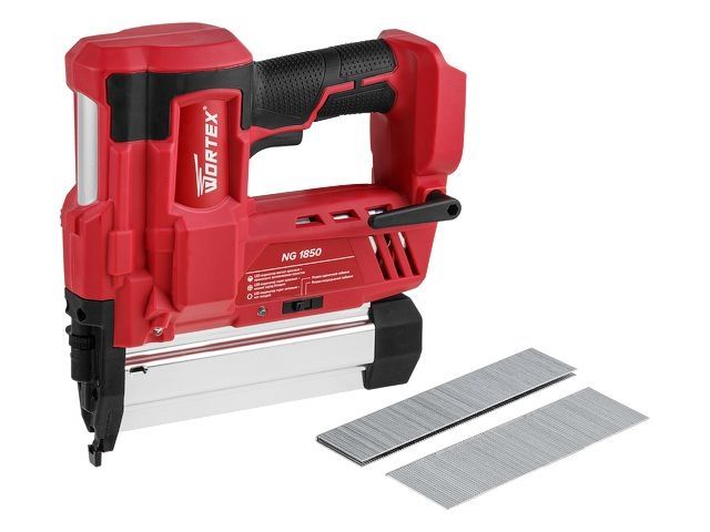 Аккум. гвоздезабиватель WORTEX NG 1850 в кор. ALL1 XLT SOLO, 18 В, 15-50 мм, 100 в мин., 100 шт. (тип гвоздей: 18GA) (0311162)