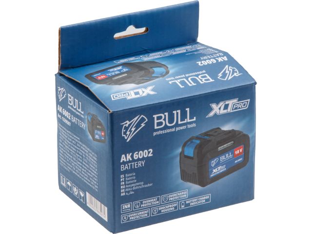 Аккумулятор BULL AK 6002 18.0 В, 6.0 А/ч, Li-Ion XLTpro (18 В, 6 А*ч, Li-ion) (1329597)