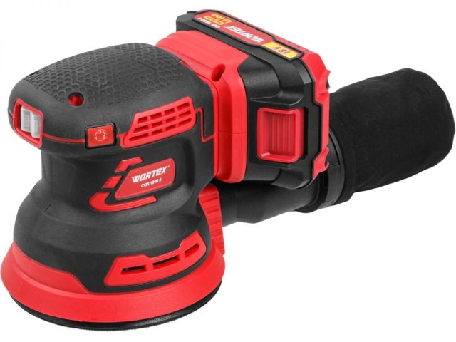 Аккум. эксцентриковая шлифмашина WORTEX COS 1218 E в кор. ALL1 XLT c акб и з/у в кор. БЕСЩЁТ., 18В, (Регул. об., Амплитуда колебаний: 3,6 мм) (1334403)