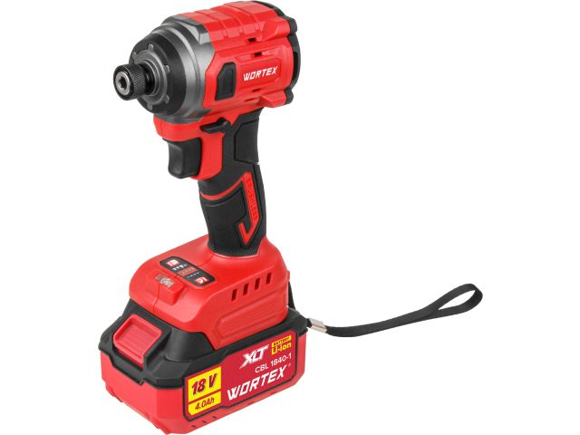 Аккум. ударный гайковерт/винтоверт WORTEX CWR 0218 в чем. XLT 1x4 А*ч, БЕСЩЕТ., 18 В, 220 Н*м (внутр. шестигр. 1/4