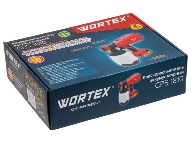 Аккум. краскораспылитель WORTEX CPS 1810 в кор. ALL1 XLT SET 18В, 1 акк., 4 Ач, 700 мл/мин, 1 л б (18 В, 1 акк., 4 Ач, ЗУ, 700 мл/мин, 1 л бак, 2.6 мм (0333270)