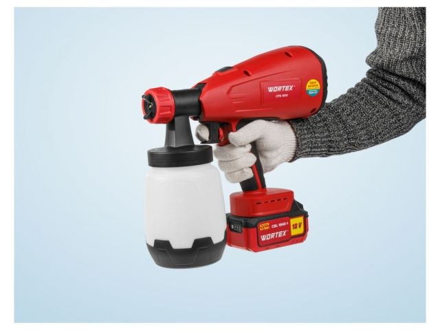 Аккум. краскораспылитель WORTEX CPS 1810 в кор. ALL1 XLT SET 18В, 1 акк., 4 Ач, 700 мл/мин, 1 л б (18 В, 1 акк., 4 Ач, ЗУ, 700 мл/мин, 1 л бак, 2.6 мм (0333270)