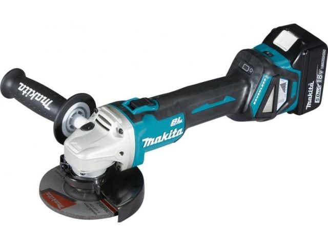 Аккум. углошлифмашина MAKITA LXT DGA 511 RT в кор. (18.0 В, 1 акк., 5.0 А/ч, Li-Ion, диск 125х22.2 мм, вибро) (DGA511RT)