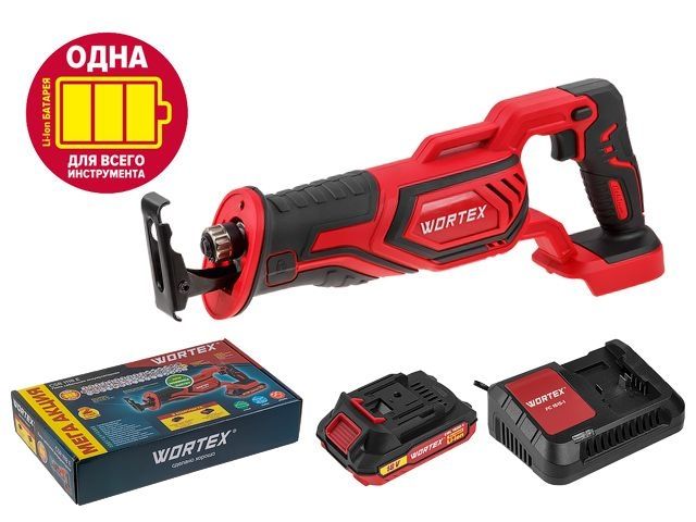 Аккум. сабельная пила WORTEX CSR 1118 E в кор. ALL1 XLT SET 18В, 1 акк., 2 Ач, дер. 115 мм (18 В, С АКБ (2.0 А/ч) И З/У, дерево до 115 мм, металл до 1 (0329282)