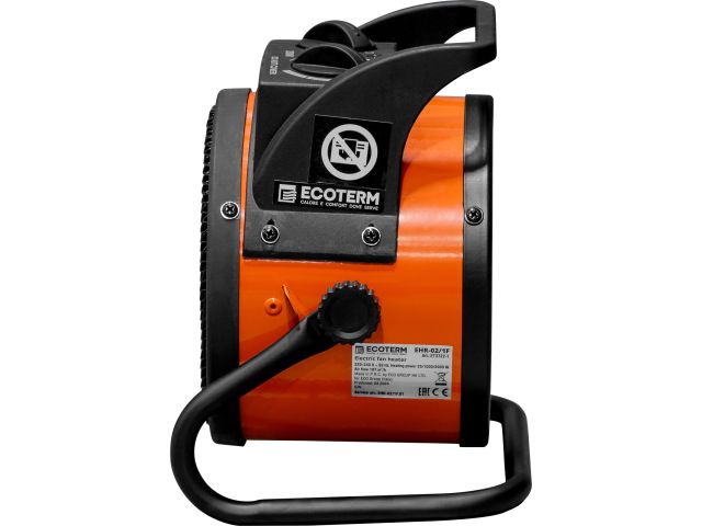Нагреватель воздуха электр. Ecoterm EHR-02/1F (пушка, 2 кВт, 220 В, термостат,  керамика PTC) (ET3722-1)