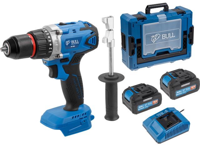 Аккум. дрель-шуруповерт BULL SR 1802 Xcase, XLTpro, БЕСЩЕТ., 18 В, 80 Н*м, 2*4 А*ч, БЗП 13 мм (шурупы до 10 мм) (1329863) Аккум. дрель-шуруповерт BULL SR 1802 Xcase, XLTpro, БЕСЩЕТ., 18 В, 80 Н*м, 2*4 А*ч, БЗП 13 мм (шурупы до 10 мм) (1329863)