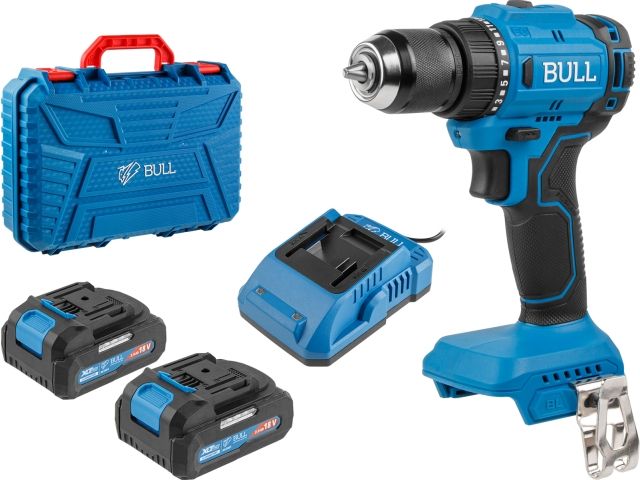 Аккум. дрель-шуруповерт BULL SR 1803 в чем. XLTpro БЕСЩЕТ., 2x2 А*ч, 18 В, 45 Н*м, БЗП 10 мм (шурупы до 10 мм) (1329602) Аккум. дрель-шуруповерт BULL SR 1803 в чем. XLTpro БЕСЩЕТ., 2x2 А*ч, 18 В, 45 Н*м, БЗП 10 мм (шурупы до 10 мм) (1329602)