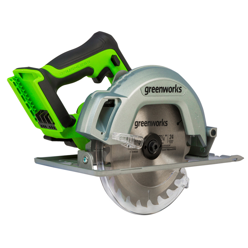Циркулярная пила Greenworks GD24CS 24V аккумуляторная, без АКБ и ЗУ