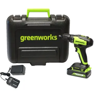 Дрель-шуруповерт Greenworks GD24DD35K2 24V (35Нм) аккумуляторная, с АКБ 2 А/ч и ЗУ