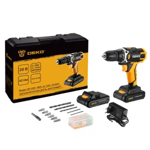 Дрель-шуруповерт аккумуляторная DEKO Banger 20V ONE + SET 63
