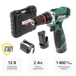 Дрель-шуруповерт аккумуляторная Hammer ACD122QC