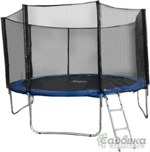 Батут Happy Jump 12ft Pro 374 см с внешней сеткой и лестницей