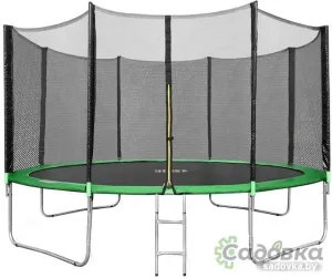 Батут Happy Jump 14ft Pro 435 см с внешней сеткой и лестницей