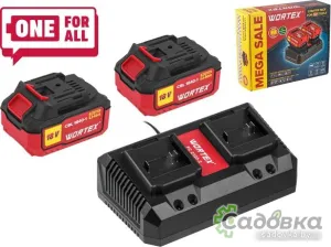 Аккумулятор с зарядным устройством Wortex 1329413 (18В/4.0 Ah + 18В)