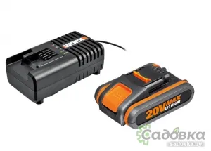 Аккумулятор с зарядным устройством Worx WA3880+WA3551.1 (20В/2.0 Ah + 14.4-20В)