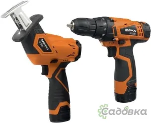 Дрель-шуруповерт Daewoo Power DGA 1220Li SET (шуруповерт, сабельная пила, 2 АКБ, сумка)