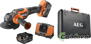Угловая шлифмашина AEG Powertools BEWS 18-125BLPX2-502C 4935480858 (с 2-мя АКБ)