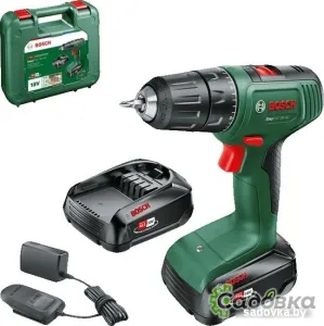 Дрель-шуруповерт Bosch EasyDrill 18V-40 06039D8002 (с 2-мя АКБ 1.5 Ah, кейс)