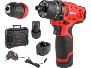 Аккум. дрель-шуруповерт WORTEX BD 1215 LiSET в чем. 12 В, 30 Н*м, 2х1.5 А*ч, БЗП 10 мм (Быстросъемный патрон, шурупы до 6 мм) (1326470)