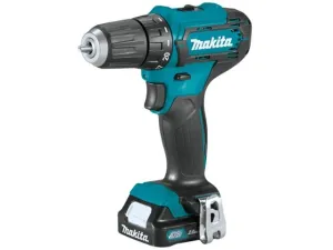 Аккум. дрель-шуруповерт MAKITA CXT DF 333 DWAE в чем. (12.0 В, 2 акк., 2.0 А/ч Li-Ion, 2 скор., 30 Нм, шурупы до 8 мм) (DF333DWAE)