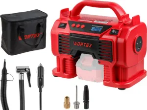 Аккум. компрессор WORTEX CTI 1810 в кор. ALL1 XLT SOLO 18 В, 11 бар, 9/360 л/мин (160 PSI / 1100 кПа, цифровой манометр, 790 мм шланг, подсветка) (1325766)