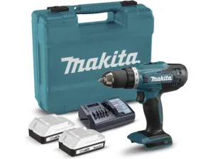 Аккум. шуруповерт MAKITA LXT DF488D004 в кейсе (18.0 В, 2 акк., 2.0 А/ч Li-Ion, 2 скор., 42 Нм, шурупы до 13 мм, з/у, G-series) (DF488D004)