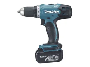 Аккум. ударная дрель-шуруповерт MAKITA LXT DHP 453 SYE в чем. (18.0 В, 2 акк., 1.5 А/ч Li-Ion, 2 скор., 42 Нм, шурупы до 13 мм, сверление в металле до (DHP453SYE)