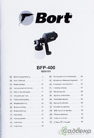 Краскораспылитель Bort BFP-400